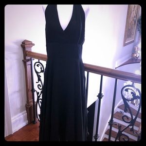 Evening silk halter dress